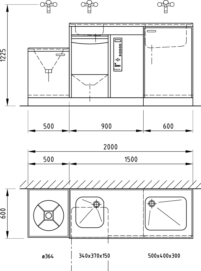 Plano de dimensiones TopLine 40 SAN